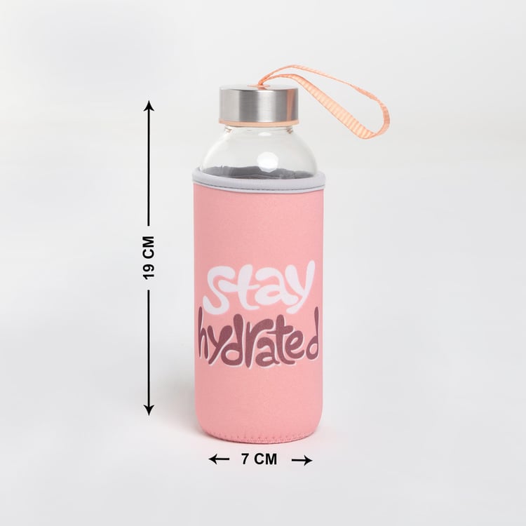 Favola Glass Water Bottle with Pouch - 400ml