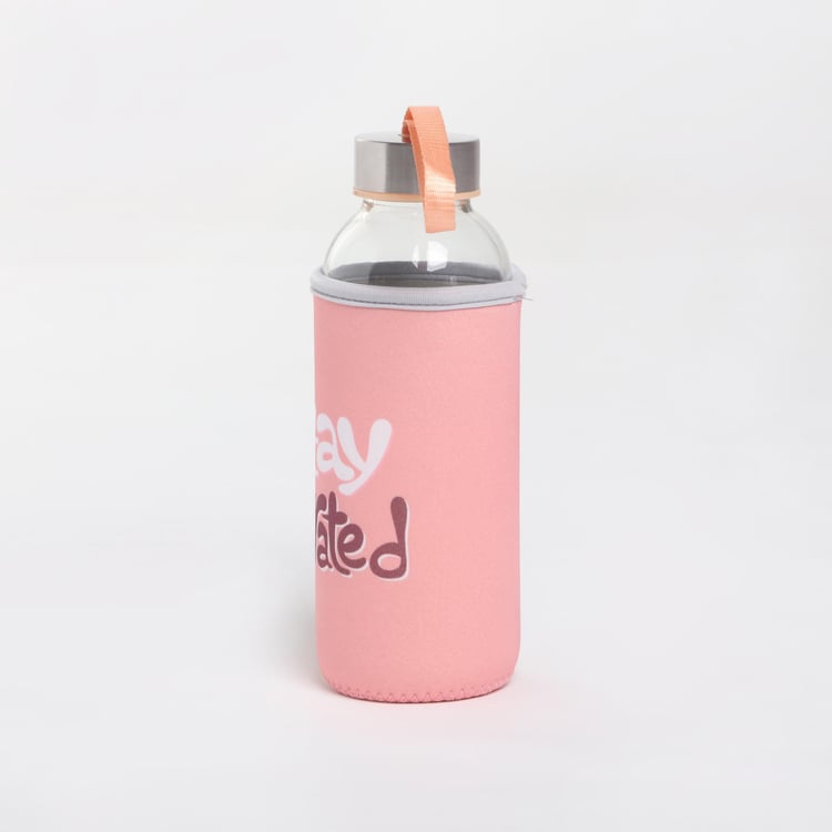 Favola Glass Water Bottle with Pouch - 400ml