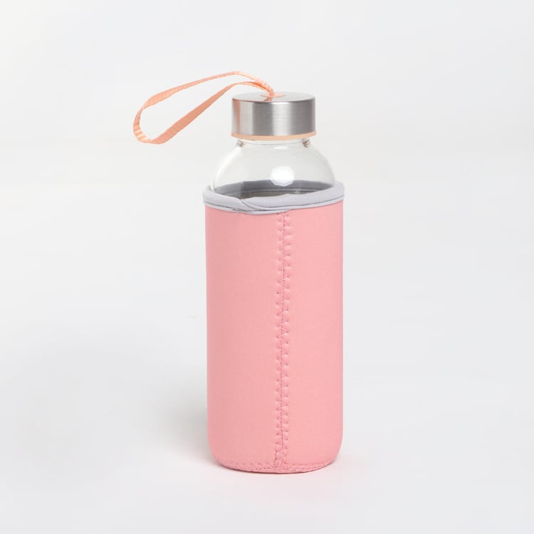 Favola Glass Water Bottle with Pouch - 400ml