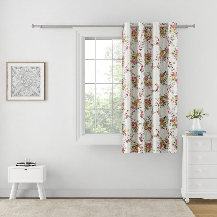 SWAYAM Omega Floral Printed Room Darkening Window Curtain