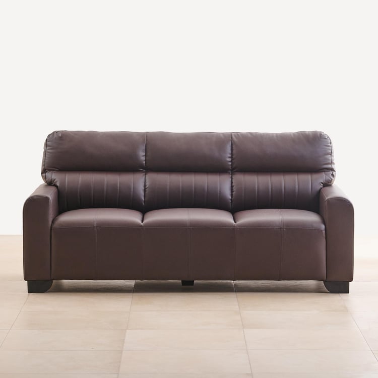 Albury Faux Leather 3+2+2 Seater Sofa Set - Madrid Brown