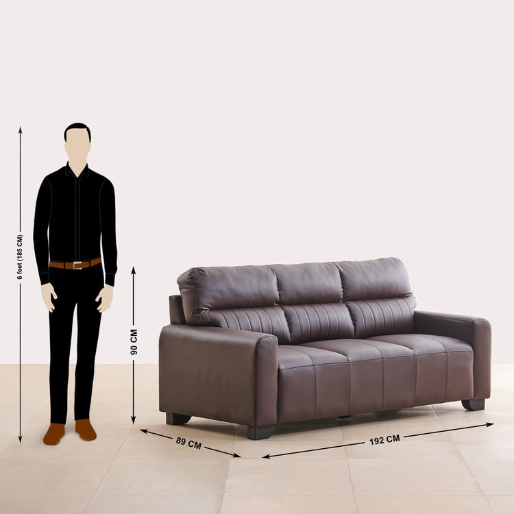 Albury Faux Leather 3+2+2 Seater Sofa Set - Madrid Brown