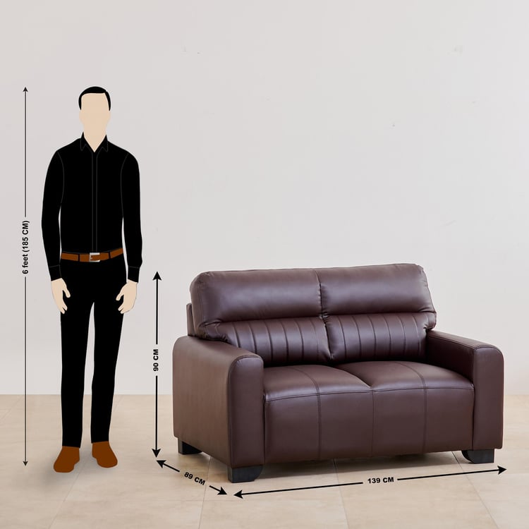 Albury Faux Leather 3+2+2 Seater Sofa Set - Madrid Brown