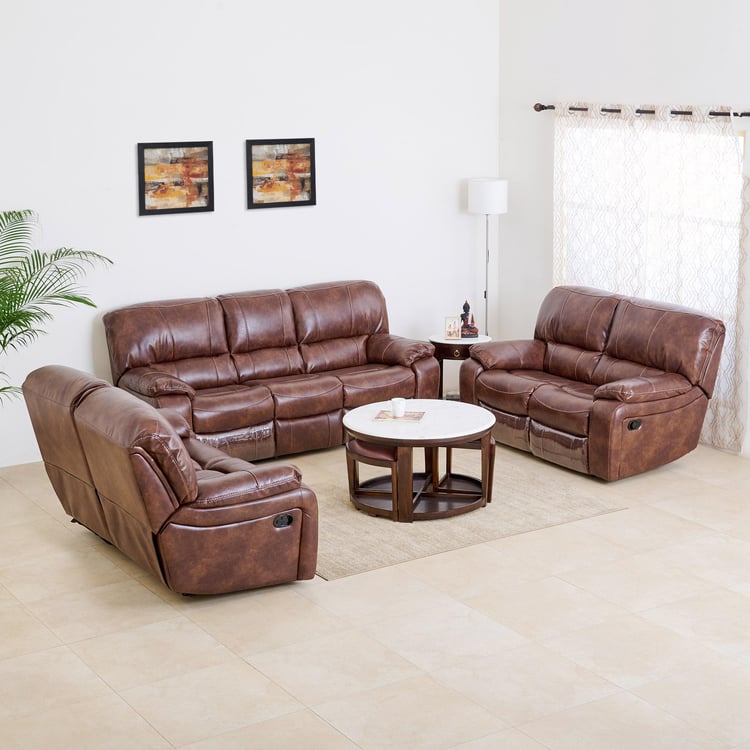 Harvey Nappa 3+2+2 Seater Recliner Set - Brown