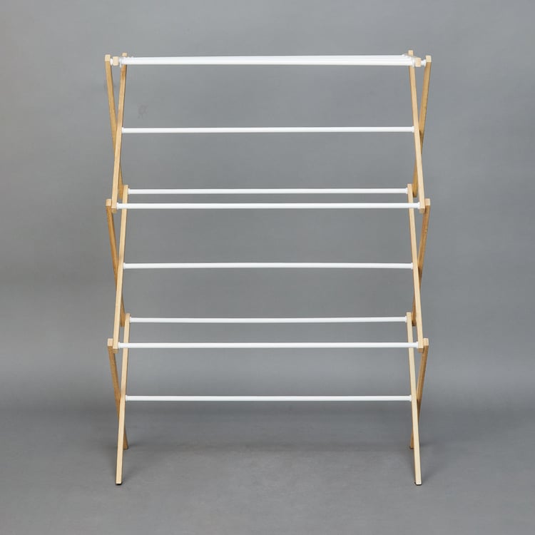 Bamboo Metal 3-Tier Clothes Drying Rack