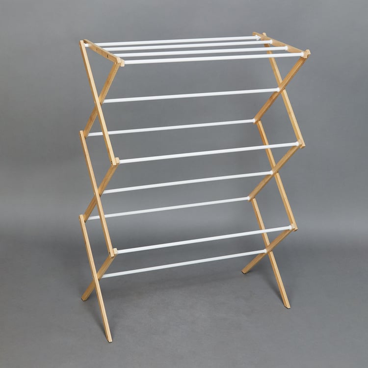 Bamboo Metal 3-Tier Clothes Drying Rack