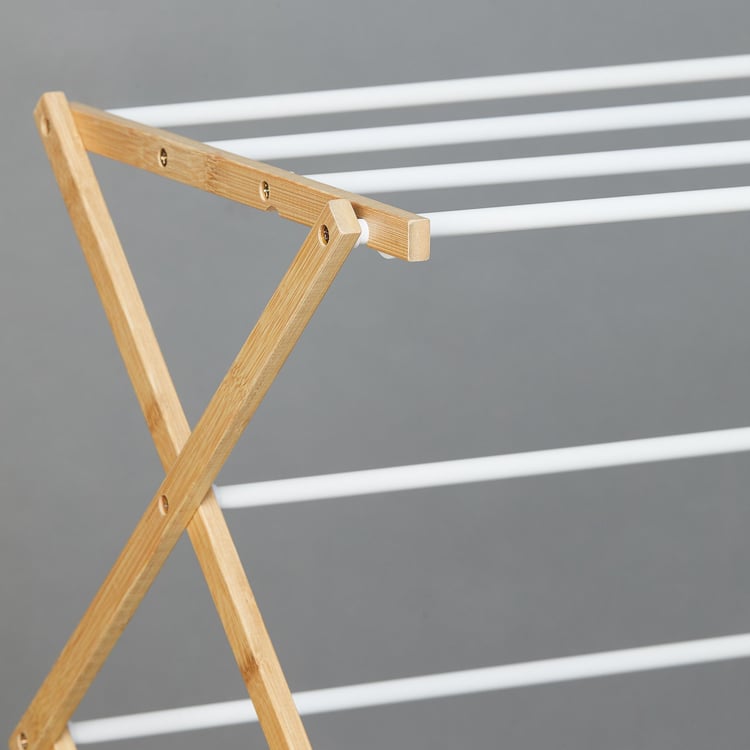 Bamboo Metal 3-Tier Clothes Drying Rack