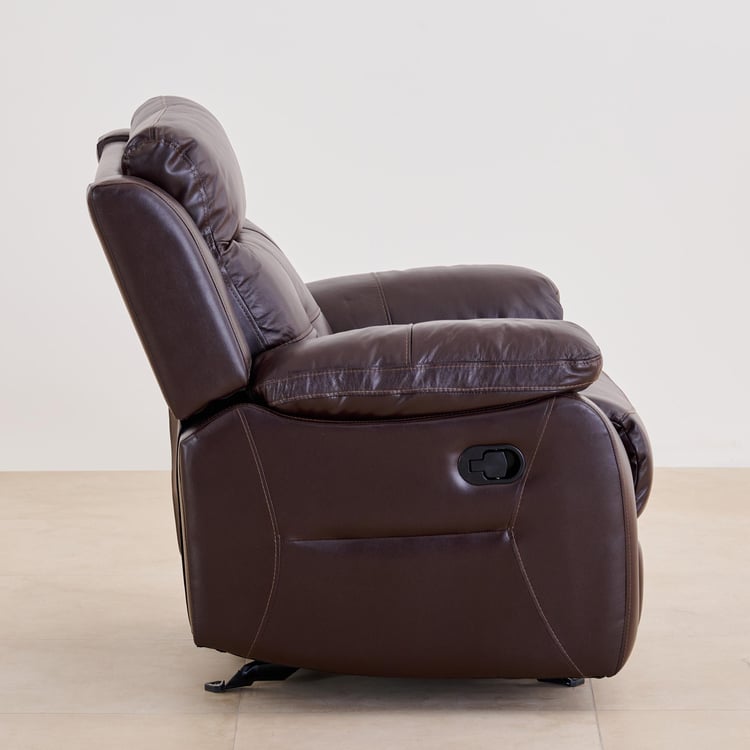 Blake Half Leather 3+1+1 Seater Recliner Set - Brown