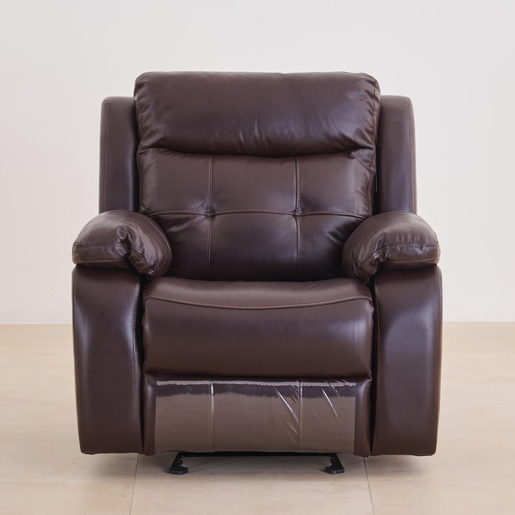 Blake Half Leather 3+1+1 Seater Recliner Set - Brown