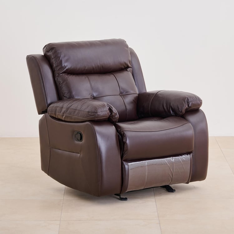 Blake Half Leather 3+1+1 Seater Recliner Set - Brown