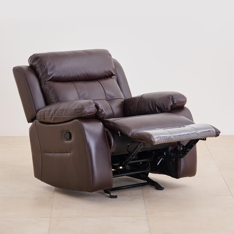 Blake Half Leather 3+1 Seater Recliner Set - Brown