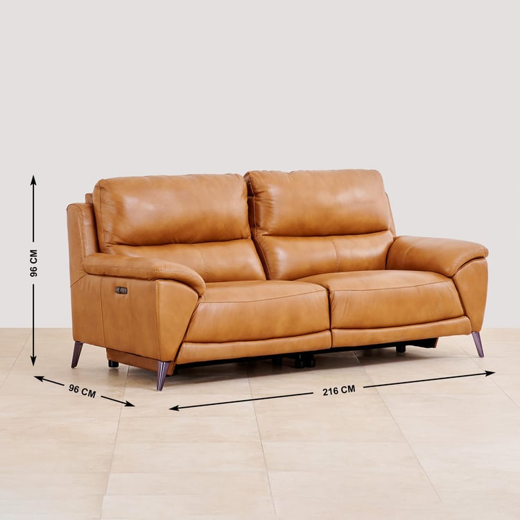 Reims Half Leather 3+2+2 Seater Electric Recliner Set - Brown