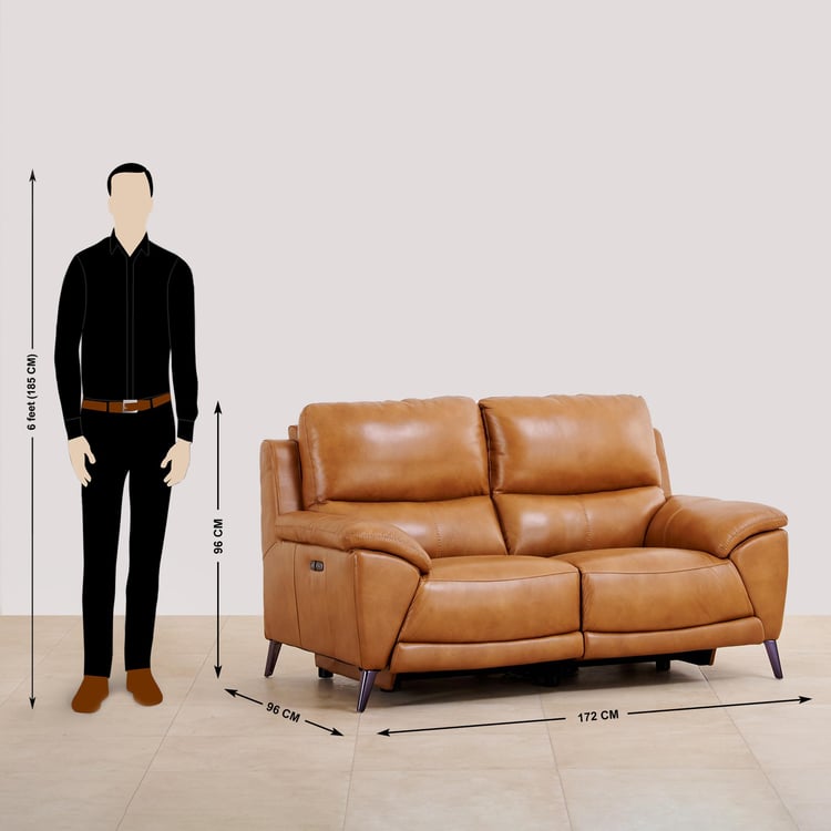 Reims Half Leather 3+2+2 Seater Electric Recliner Set - Brown