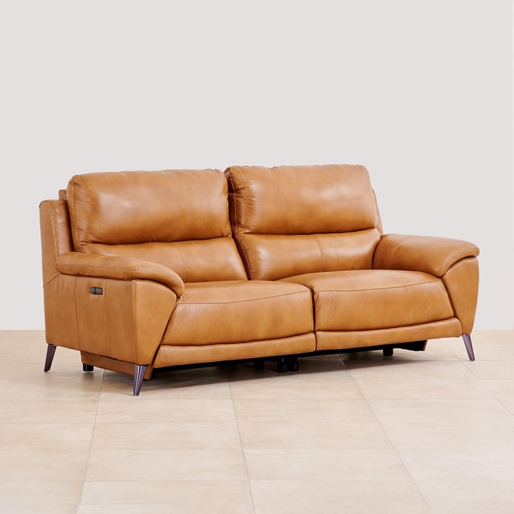 Reims Half Leather 3+2+2 Seater Electric Recliner Set - Brown