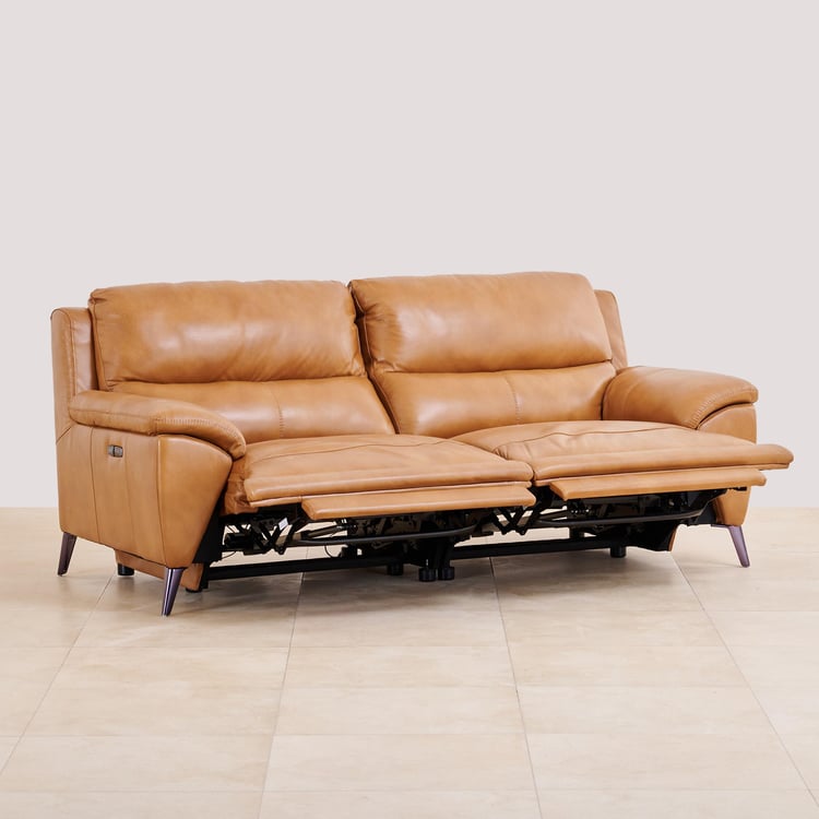 Reims Half Leather 3+2+2 Seater Electric Recliner Set - Brown