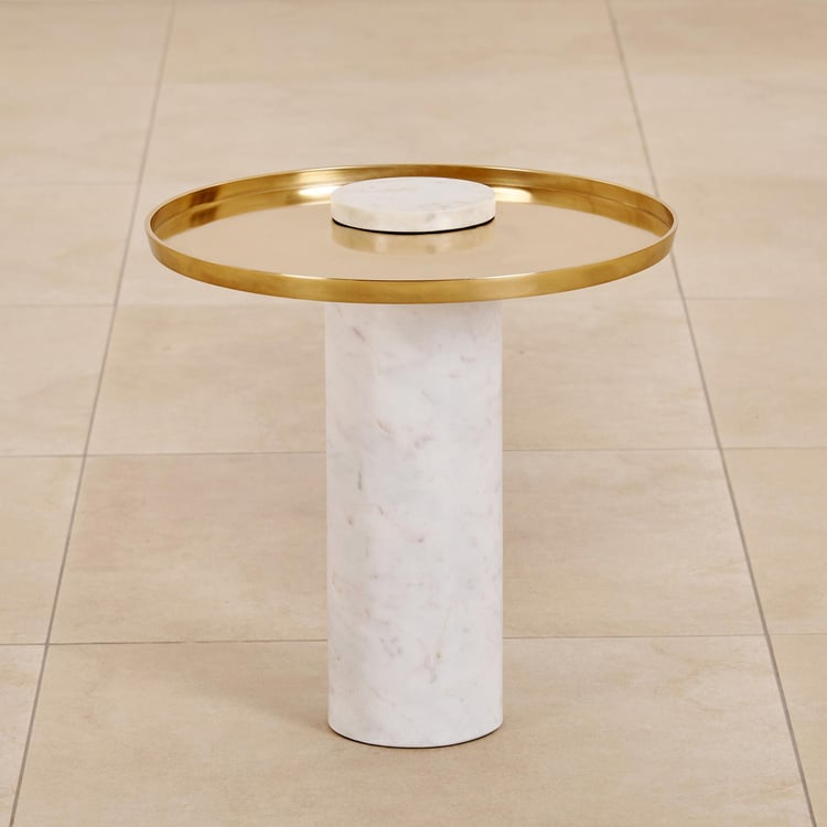 Yoshi Metal Top Accent Table - Gold