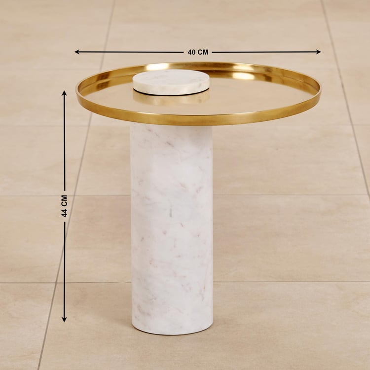 Yoshi Metal Top Accent Table - Gold