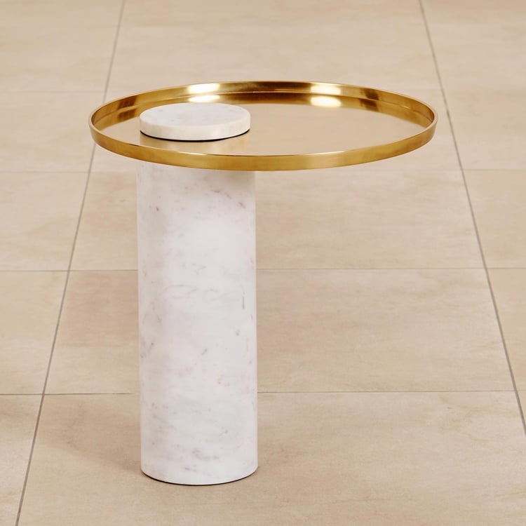 Yoshi Metal Top Accent Table - Gold