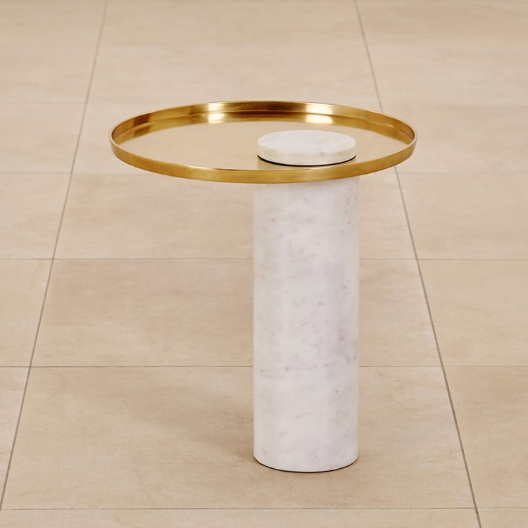 Yoshi Metal Top Accent Table - Gold