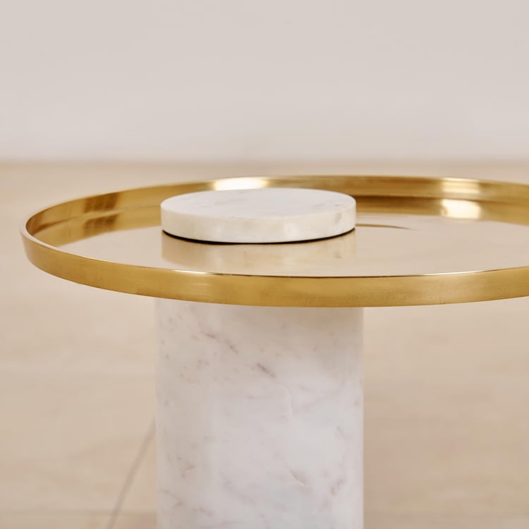 Yoshi Metal Top Accent Table - Gold