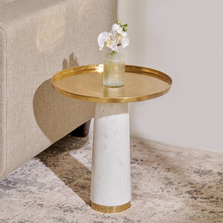 Yuki Metal Top Accent Table - Gold