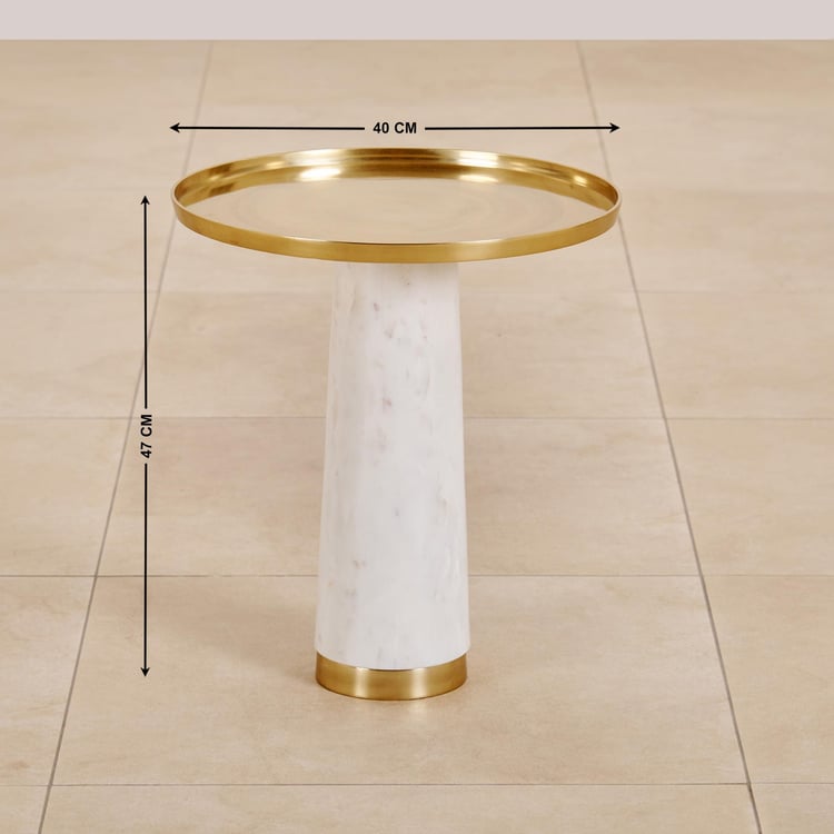 Yuki Metal Top Accent Table - Gold