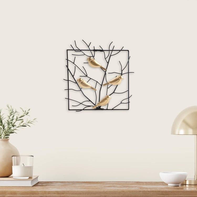 Iliano Metal Bird on Branch Wall Accent