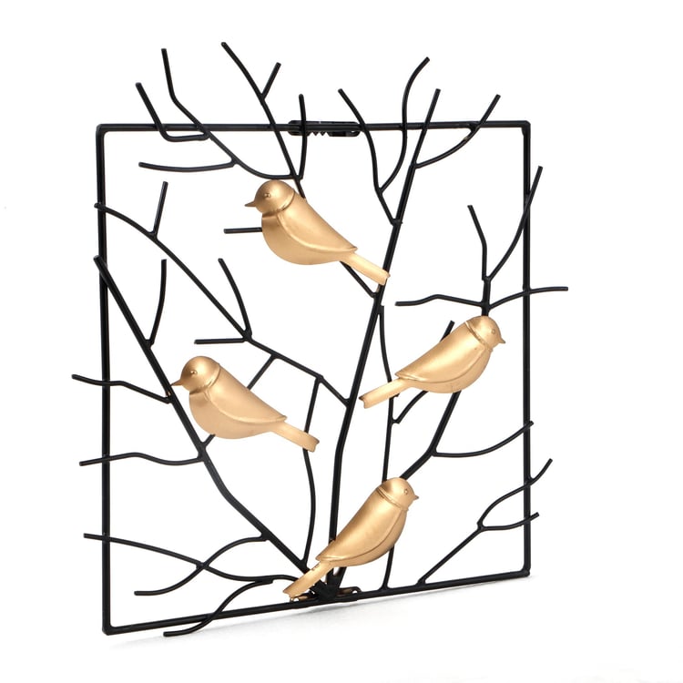 Iliano Metal Bird on Branch Wall Accent