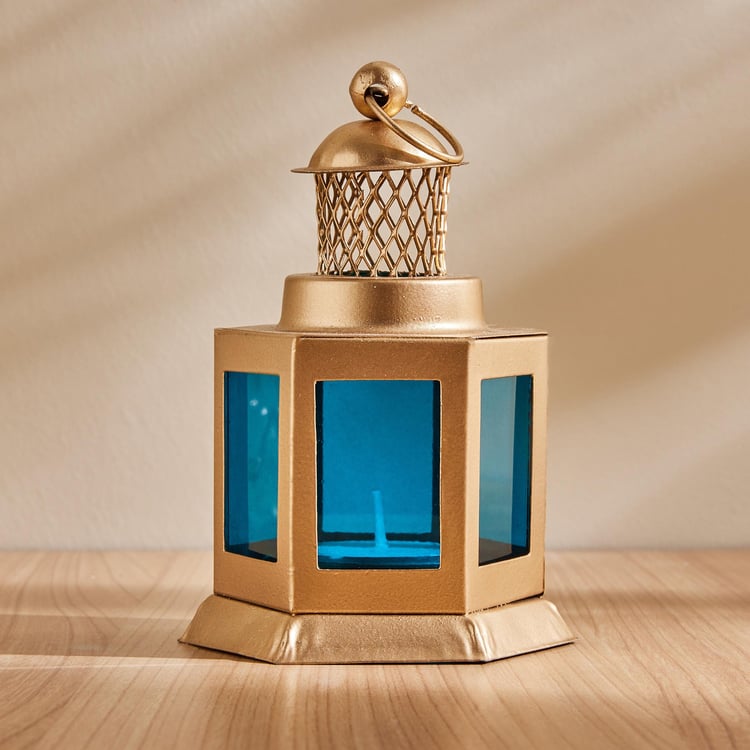 Salsa Glass & Metal Moroccan Hanging Lantern