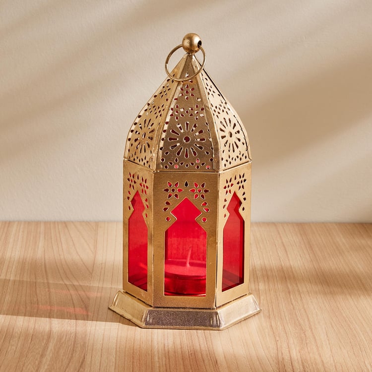 Salsa Glass & Metal Moroccan Hanging Lantern