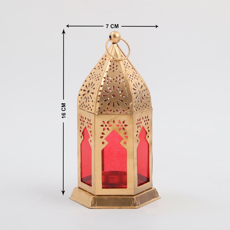 Salsa Glass & Metal Moroccan Hanging Lantern