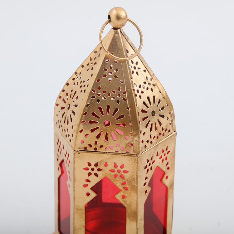 Salsa Glass & Metal Moroccan Hanging Lantern