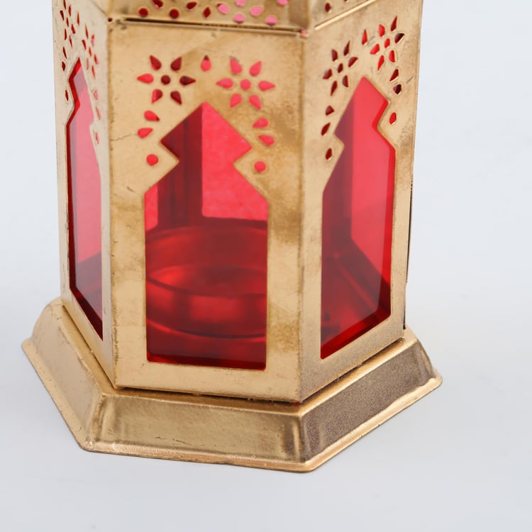 Salsa Glass & Metal Moroccan Hanging Lantern