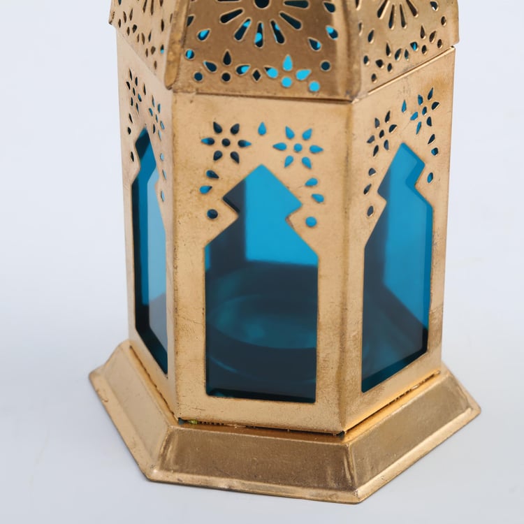 Salsa Glass & Metal Moroccan Hanging Lantern