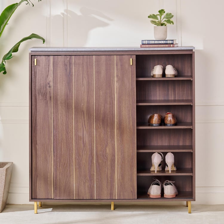 Roger 24 Pairs Shoe Cabinet- Brown