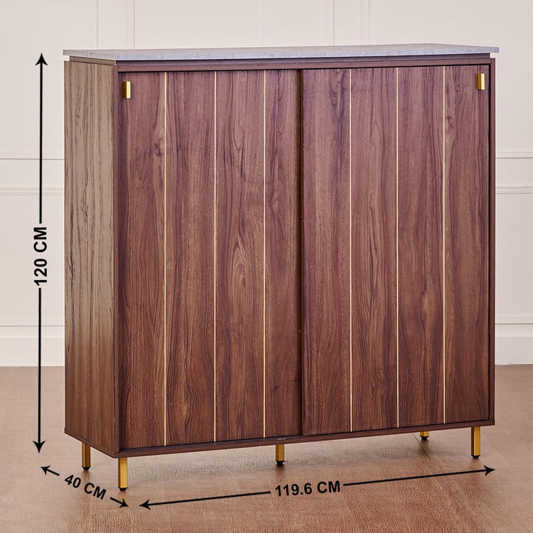 Roger 24 Pairs Shoe Cabinet- Brown