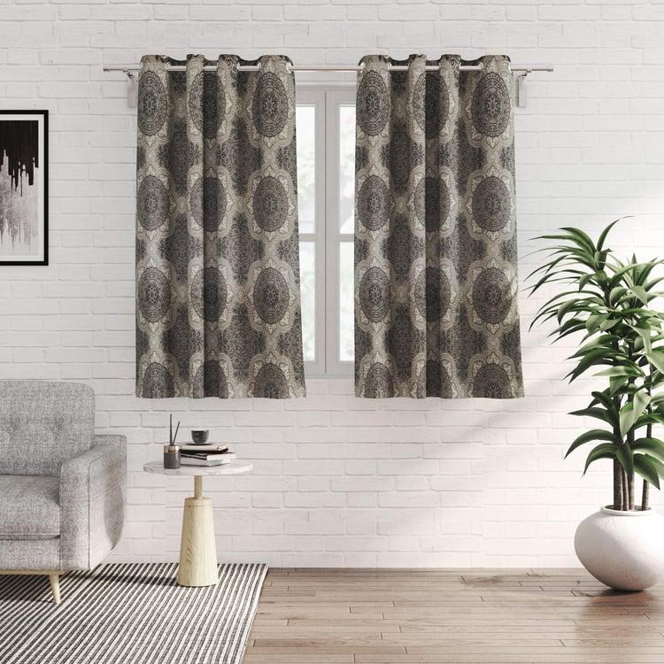 Sketch Set of 2 Jacquard Light Filtering Window Curtains