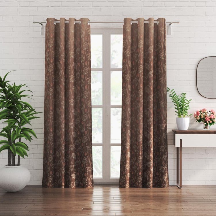 Sketch Set of 2 Jacquard Light Filtering Door Curtains