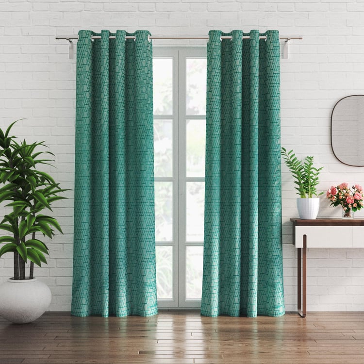 Sketch Set of 2 Jacquard Light Filtering Door Curtains