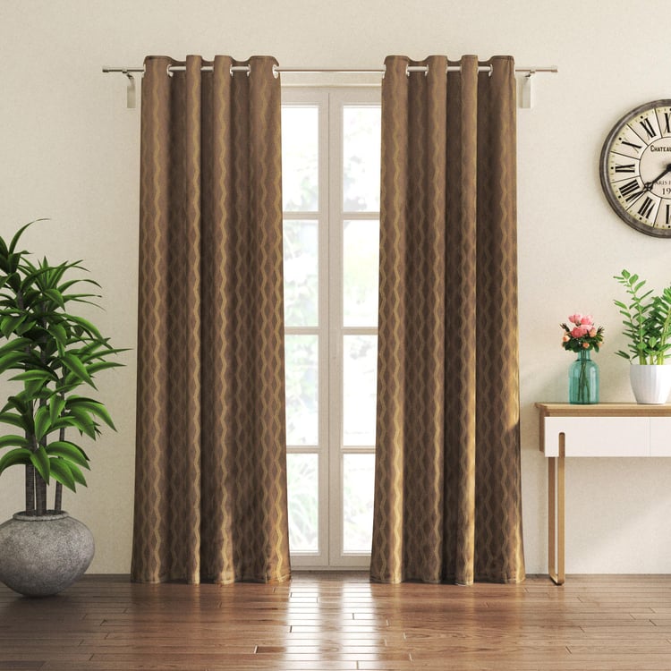 Sketch Set of 2 Jacquard Light Filtering Door Curtains