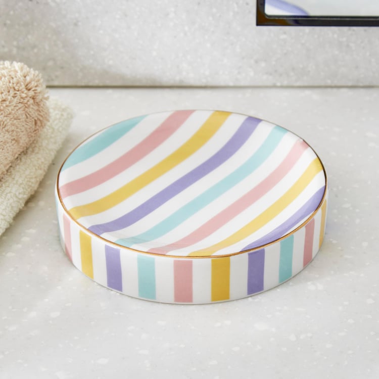 Slate Stripe Kids Ceramic Soap Dish