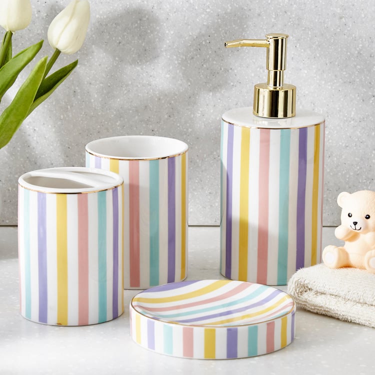 Slate Stripe Kids Ceramic Soap Dish