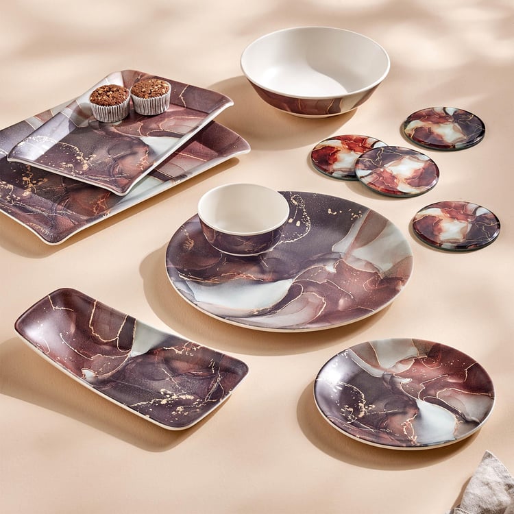 Breccia Set of 4 Glass Printed Coasters