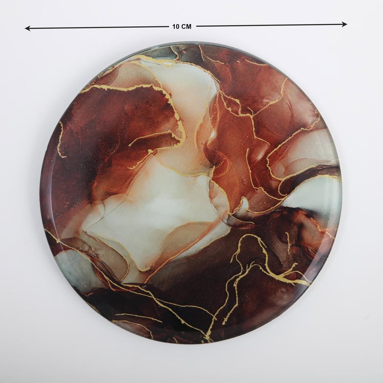 Breccia Set of 4 Glass Printed Coasters