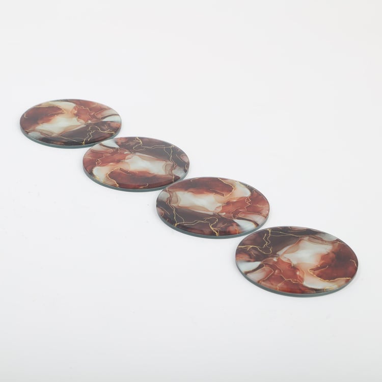 Breccia Set of 4 Glass Printed Coasters