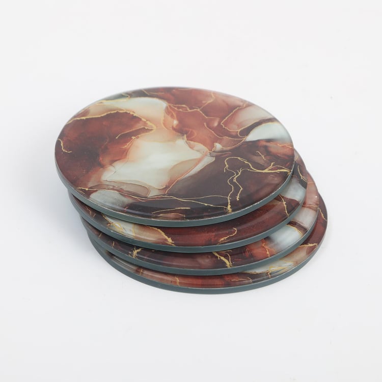 Breccia Set of 4 Glass Printed Coasters