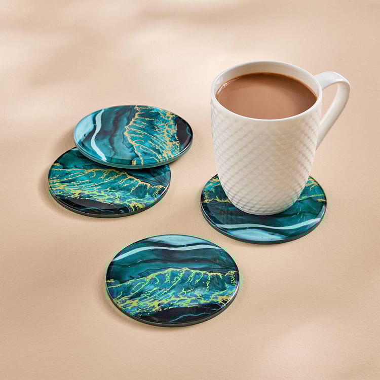 Breccia Set of 4 Glass Printed Coasters