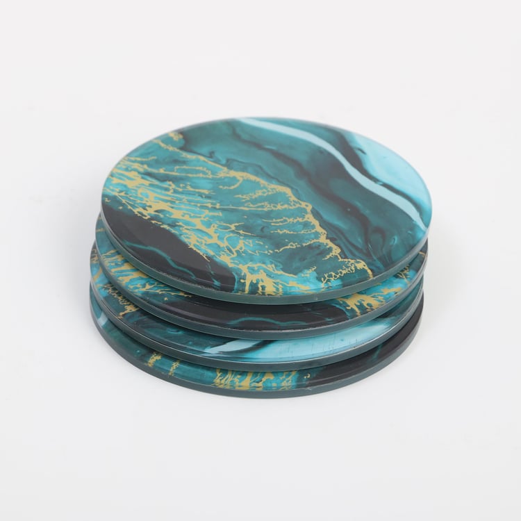 Breccia Set of 4 Glass Printed Coasters