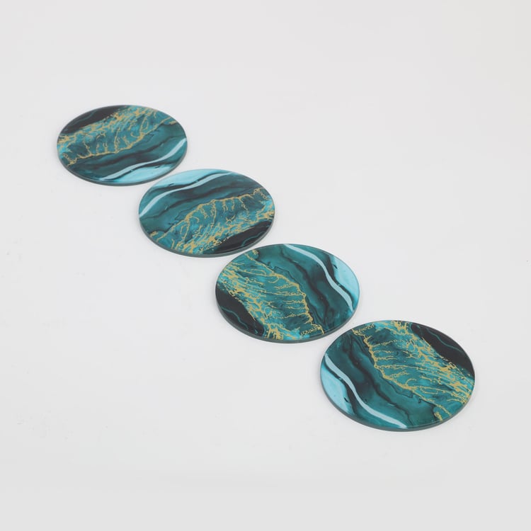 Breccia Set of 4 Glass Printed Coasters