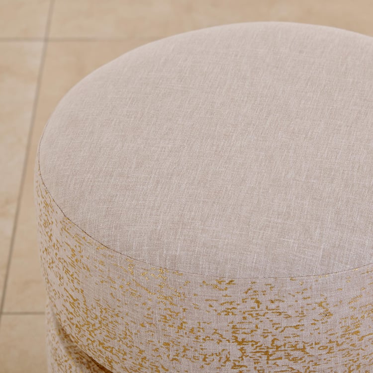 Aster Fabric Ottoman -  Gold